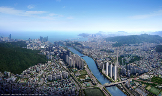 힐스테이트 센텀 더퍼스트 항공조감도